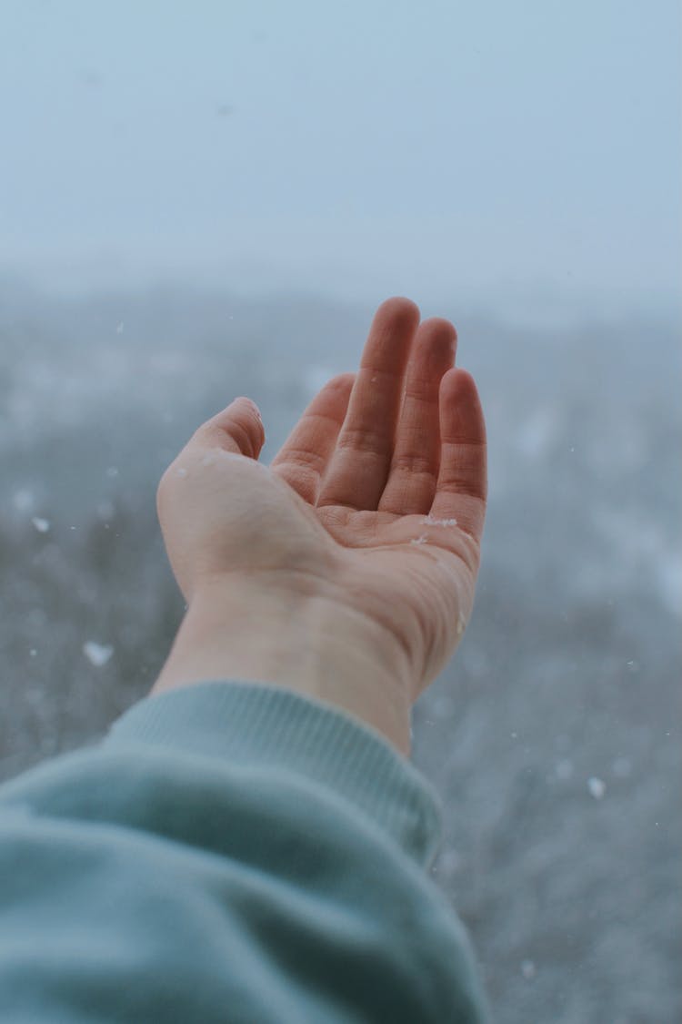 Catching Snowflakes In Palm