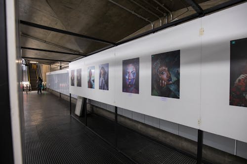 Museum Exhibition with Portraits