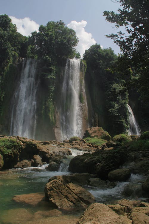 Free Waterfalls in a Rainforest Stock Photo