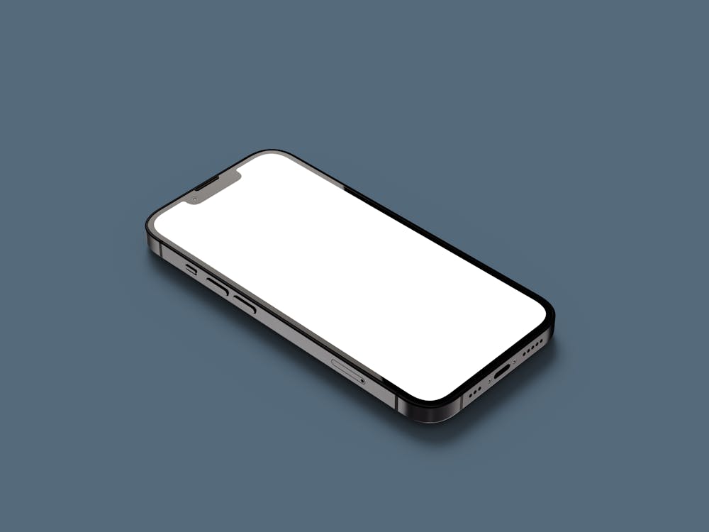 Free Black Mobile Phone on Gray Background Stock Photo