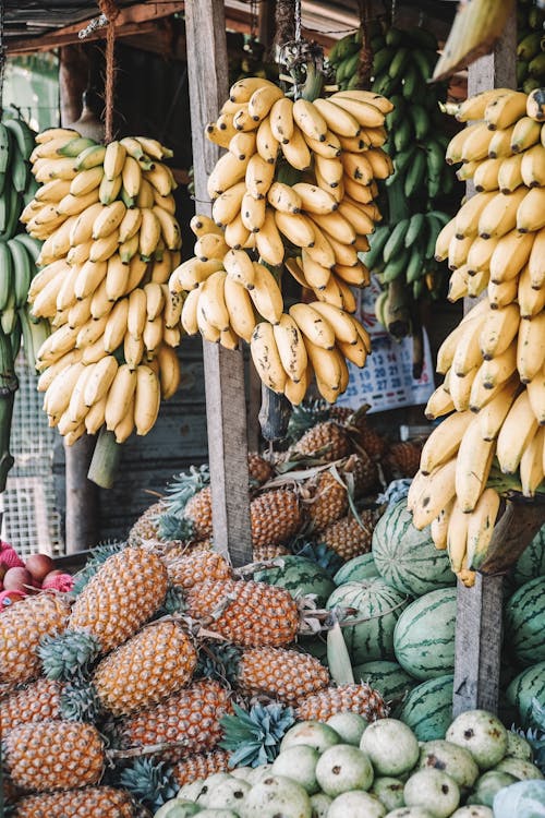 Безкоштовне стокове фото на тему «акції, ананаси, банан» стокове фото