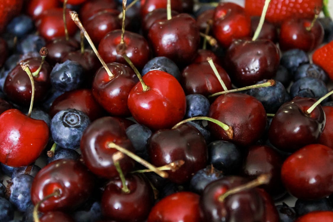 Closeup Photo of Bunch of Cherries