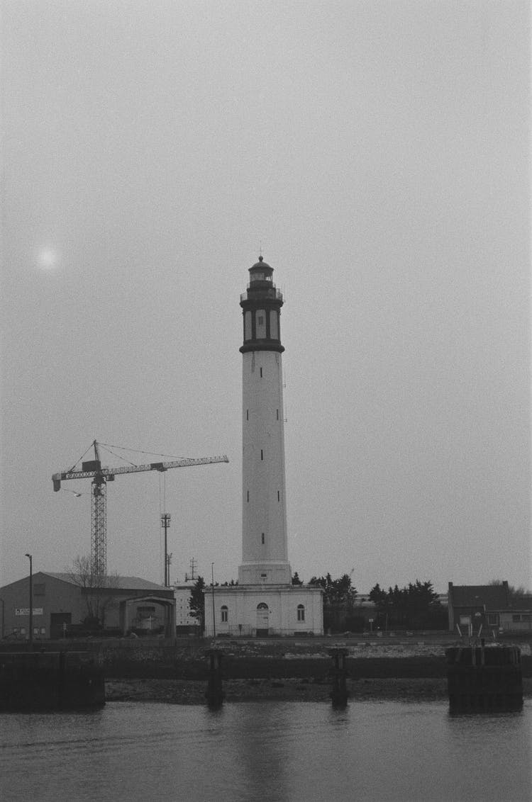 Grayscale Photograph Of The Dunkirk Lighthouse