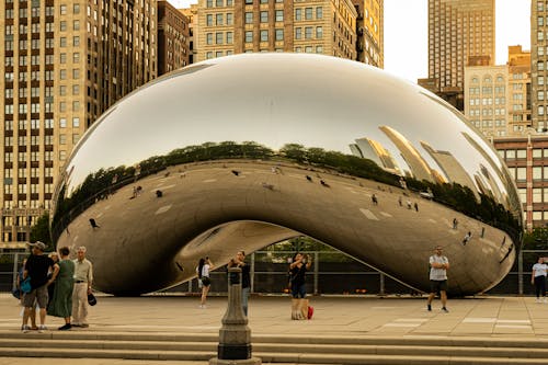 Tourists Visiting Cloud Gate in Chicago