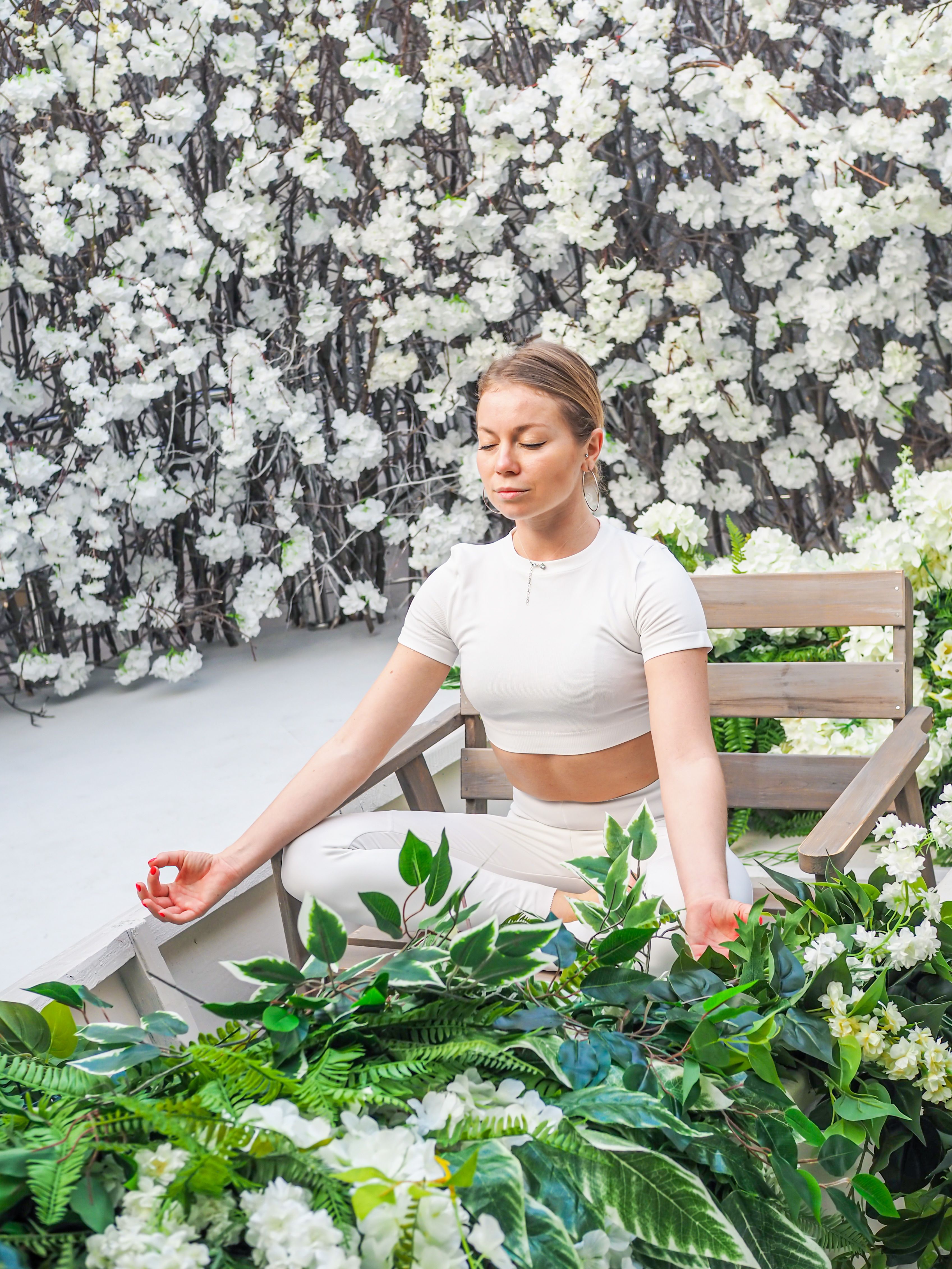 A Woman in White Clothing Doing Yoga · Free Stock Photo