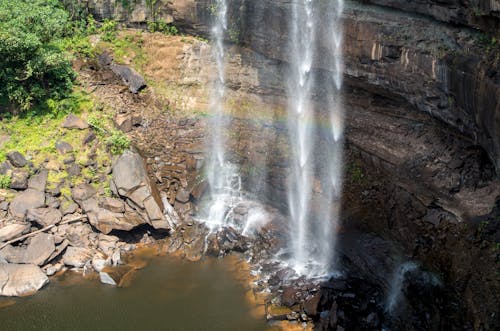 Waterfalls on Brown Rocky Mountain