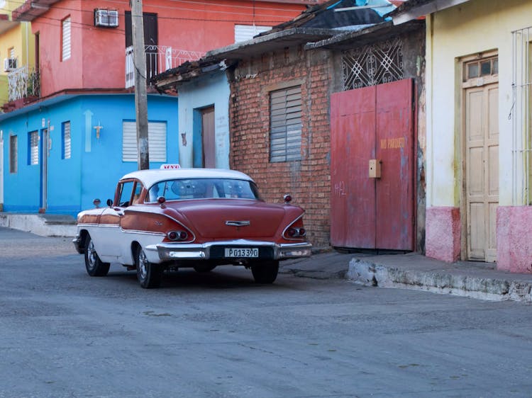 Vintage Car Parked On Street