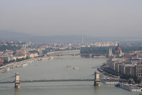 Ilmainen kuvapankkikuva tunnisteilla Budapest, ilmakuvaus, joki Kuvapankkikuva