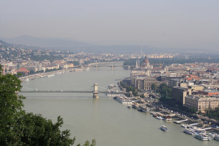 Aerial Shot Of Danube River