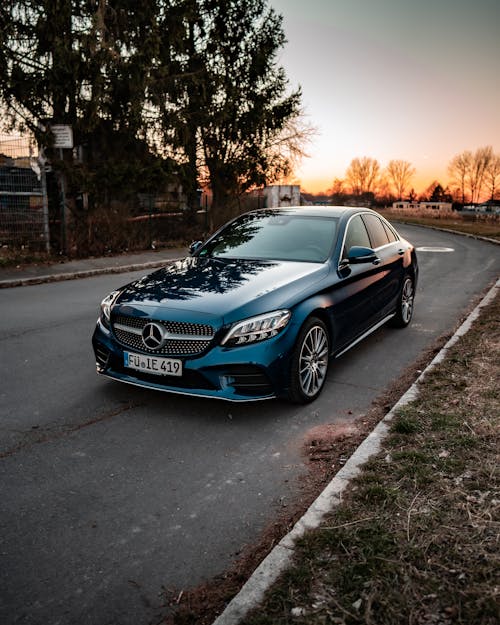 Free Mercedes Car Parked on Roadside Stock Photo