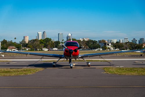 Red Airplane on Tarmac