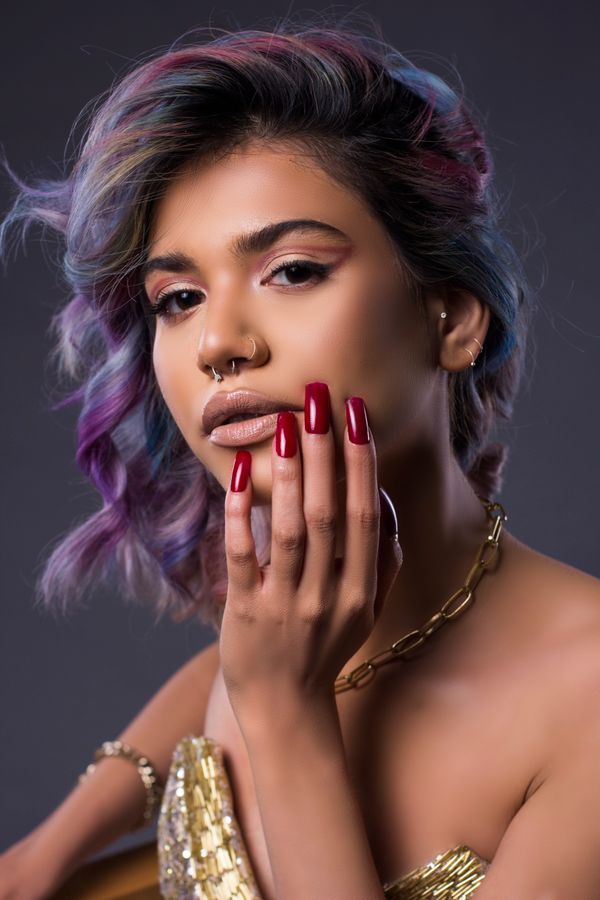 Bold editorial makeup portrait