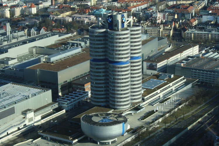 Modern Exterior Of The BMW Headquarters In Munich