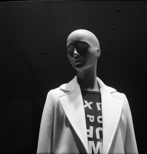 Grayscale Photo of a Mannequin