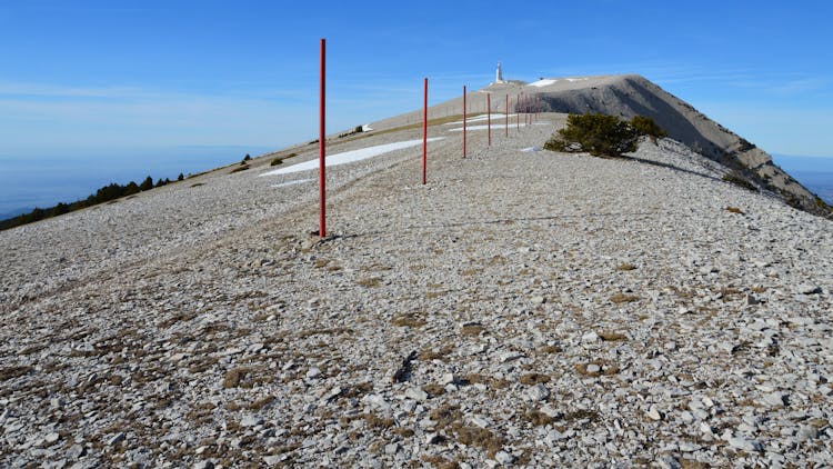 Steel Post On Mountain Slope