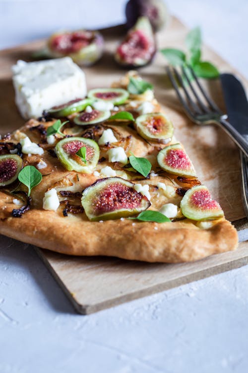 Free Slice of Pizza with Figs Stock Photo
