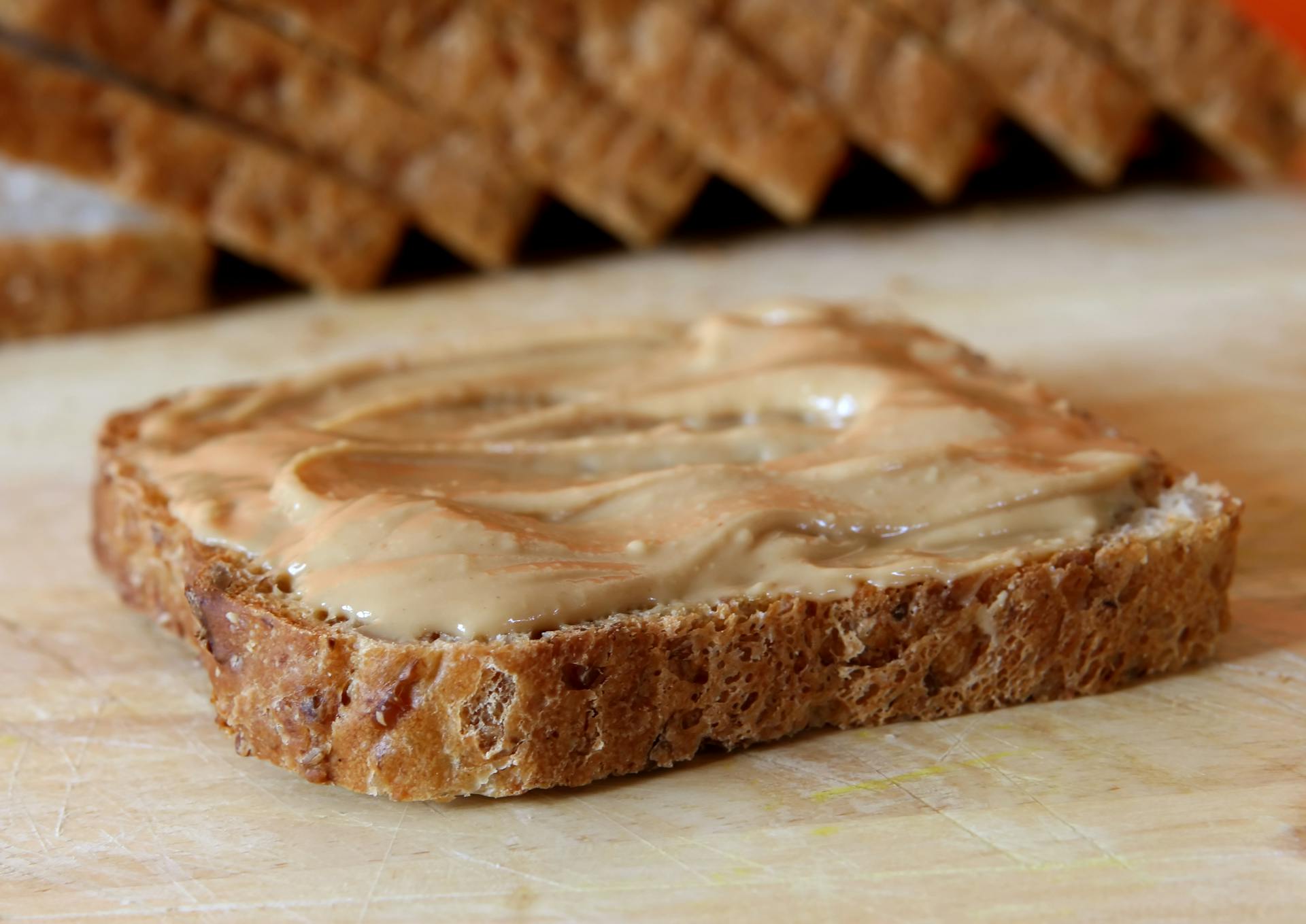 Bread With Peanut Butter on Top