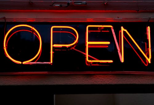 Illuminated Neon Sign at Night