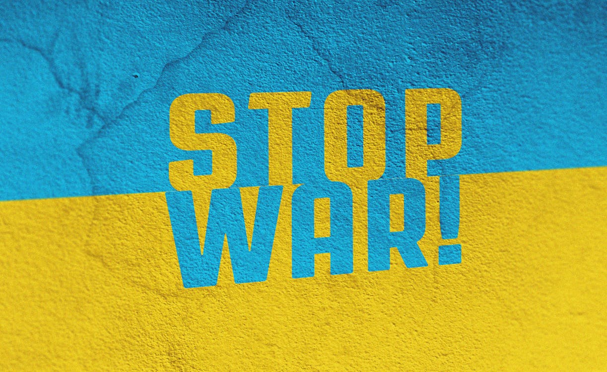 Free Stopw war in Ukraine! Putin is evil!!! Stock Photo