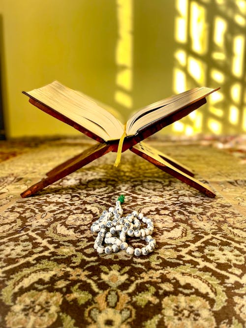 Quran on Stand on Carpet