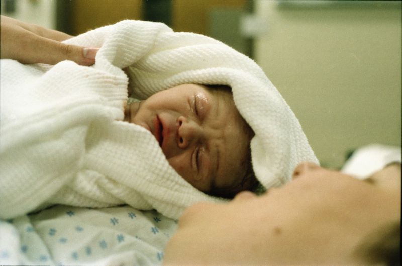 Newborn baby sleeping peacefully
