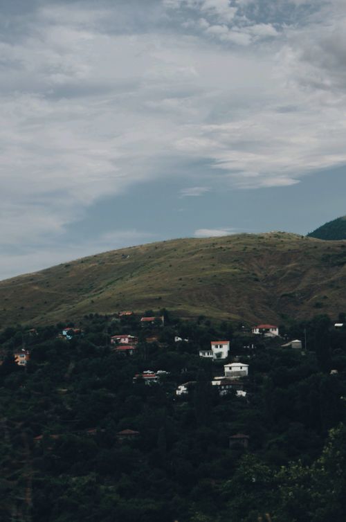 Free A picturesque hillside village in Tekirdağ, Turkey during a cloudy day. Stock Photo