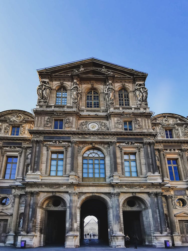 Facade Of Pavillon De LHorloge In Louvre, Paris, France