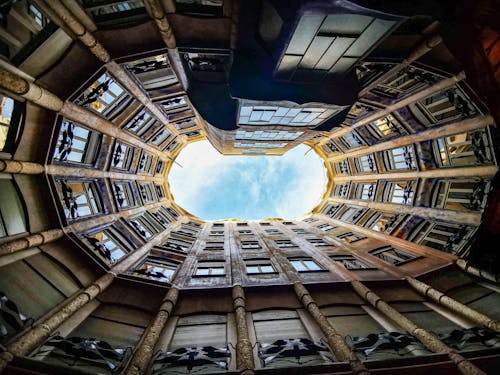 Directly Below View of Modern Residential Building 