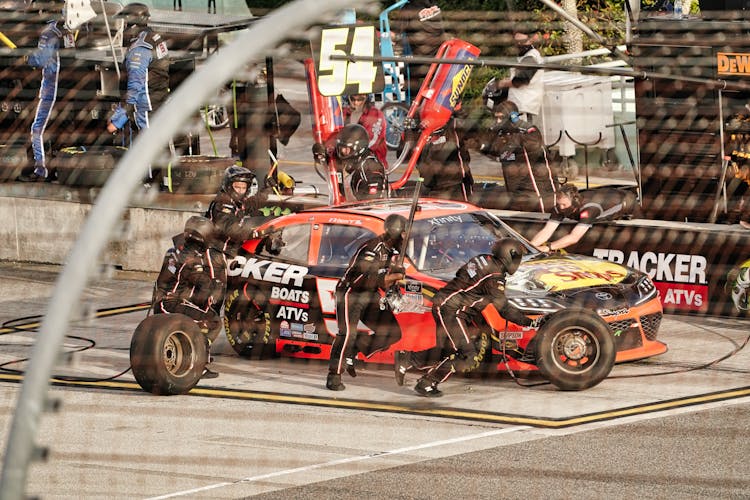 Racing Car On A Pit Stop