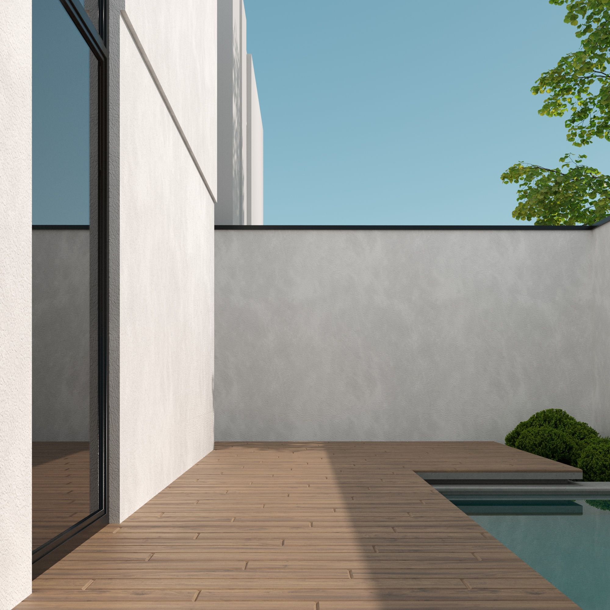 modern home exterior featuring board formed concrete
