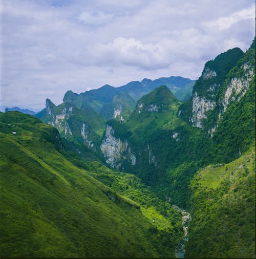 Aerial View of Green Mountains 