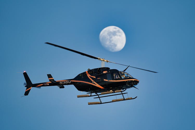 Moon Over Helicopter