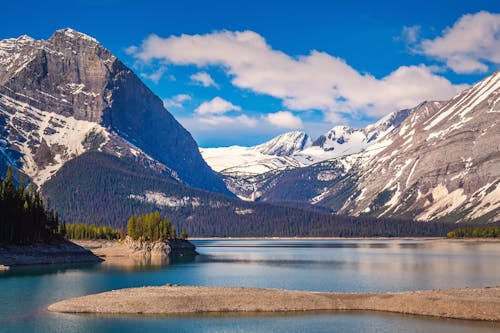 Snow Covered Mountain Under the Blue Sky