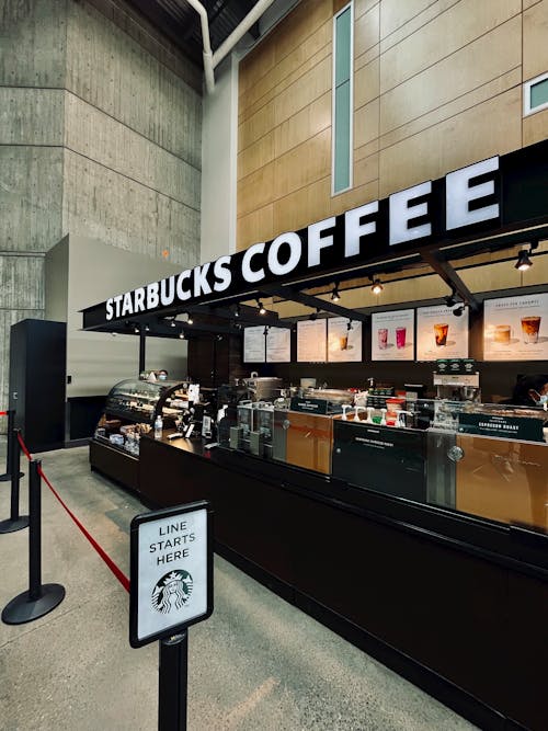 Starbucks Coffee in a Modern Building 