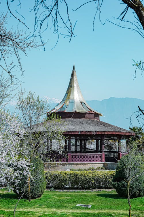 亭子, 公園, 垂直拍摄 的 免费素材图片