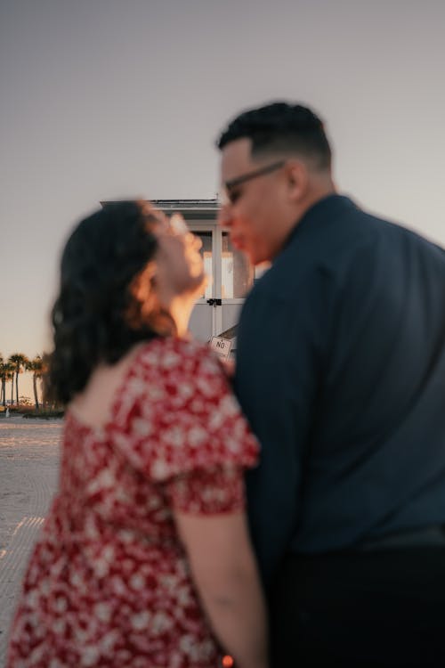 Back View of Couple Kissing