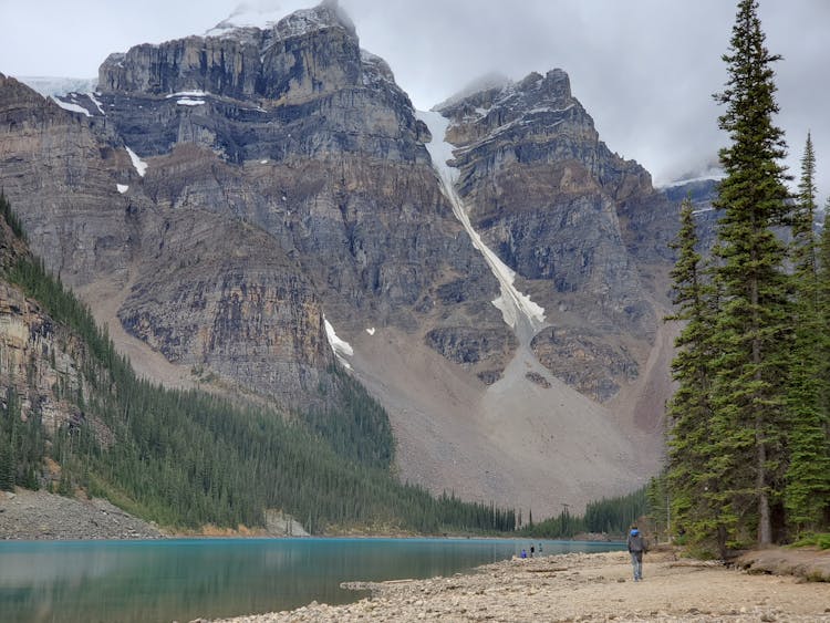 Lake Moraine In Banff National Park, Alberta, Canada