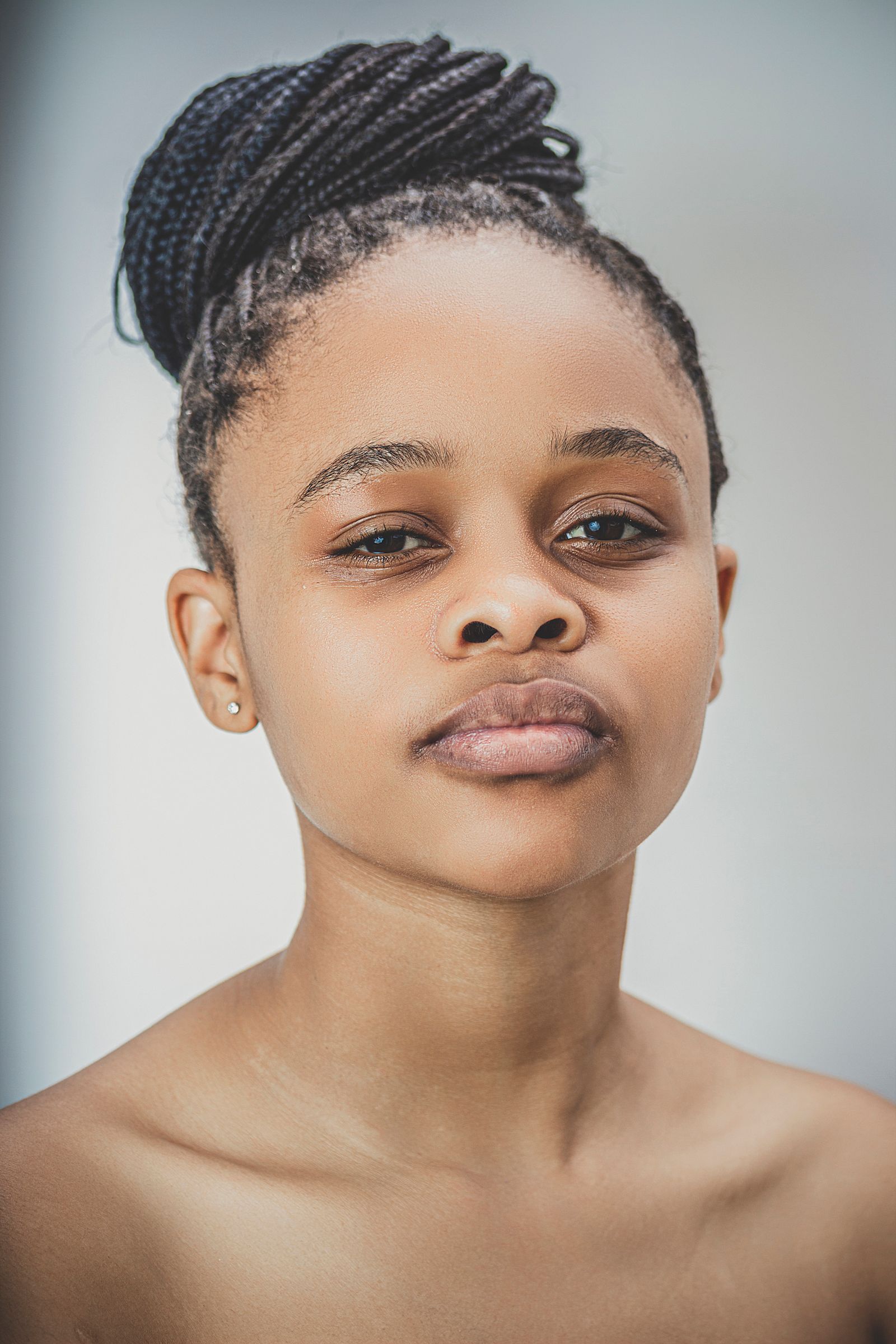 Braided updo protective hairstyle