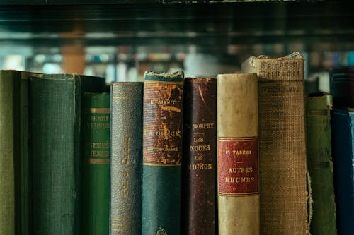 Kostenloses Stock Foto zu alte bücher, bibliothek, bucheinbände