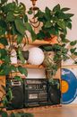 Blue and White Balloon on Black Radio