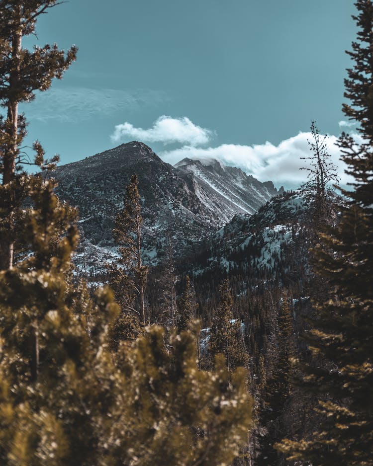 Snow Over The Rocky Mountain National Park In Colorado