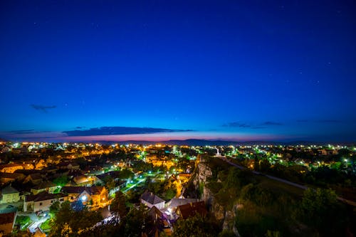 Gece Boyunca Evin Alansal Fotoğrafı