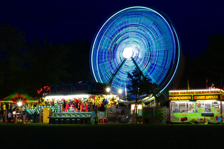 View Of Amusement Park During Night