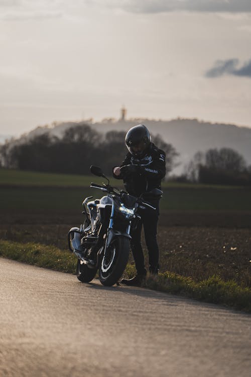 Man in Motorcycle Suit