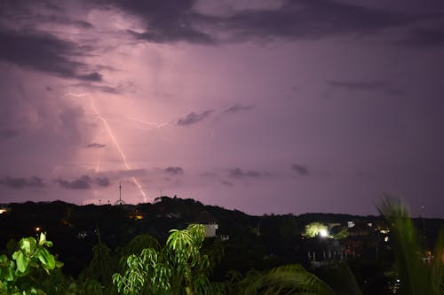 Free stock photo of lightning strike, night