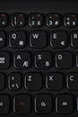 A Black Computer Keyboard in Close-up Shot