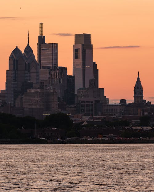 High Rise Buildings in Philadelphia City during Sunset