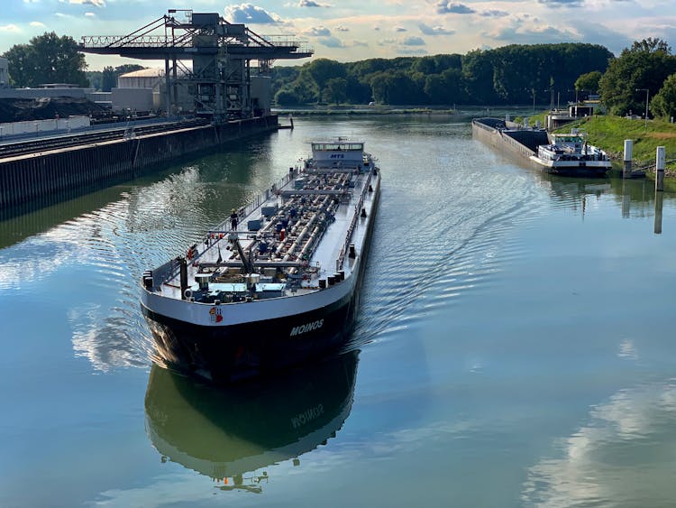 A Tanker Ship On The Water