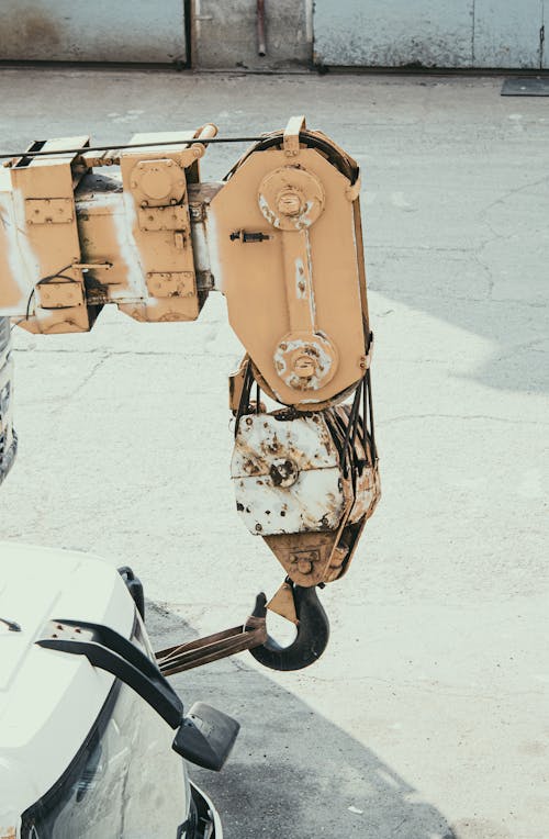 Free Hook of a Crane Machine Stock Photo