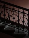 Black Metal Fence on Gray Concrete Staircase